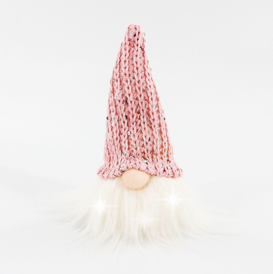 Skřítek textil 15,5cm bílá růžová